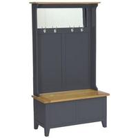 Vancouver Expressions Down Pipe Grey Hall Tidy Storage Bench with Coat Rack and Mirror