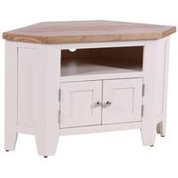 Vancouver Expressions Linen TV Unit - 90 Degree Corner with 2 Doors and 2 Shelves