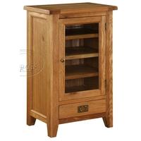 vancouver oak hi fi cabinet bevelled glass