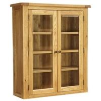 vancouver petite oak hutch glazed 2 door