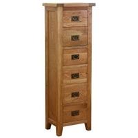 vancouver petite vsp oak chest of drawer tall 6 drawer