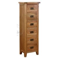 vancouver petite oak chest of drawer tall 6 drawer