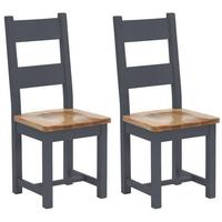Vancouver Expressions Down Pipe Grey Dining Chair (Pair) - Timber Seat with Horizontal Slats