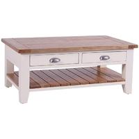 Vancouver Expressions Linen Coffee Table - Rectangular with 2 Drawers and 1 Shelf