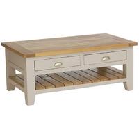 Vancouver Expressions Potters Wheel Coffee Table - Rectangular with 2 Drawers and 1 Shelf