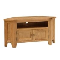 Vancouver Oak Corner TV Stand with 2 Doors - up to 57\