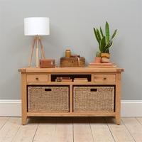 Vancouver Oak TV Unit with Baskets - Up to 53\