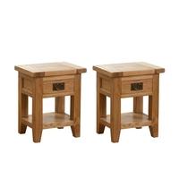 Vancouver Oak Set of 2 Small Bedside Tables