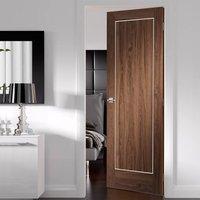 varese walnut flush fire door with aluminium inlay prefinished