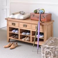 Vancouver Oak Shoe Storage Bench