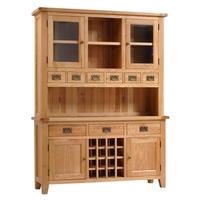 Vancouver Oak Large Dresser With Wine Rack