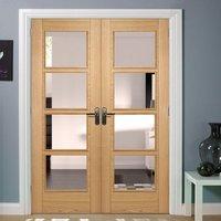 Vancouver Oak 4L Door Pair with Clear Glass and Pre-finished