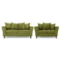 Valera Fabric 3 and 2 Seater Sofa Suite Olive