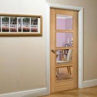 vancouver oak 4l door with clear glass and a varnish lacquered finish