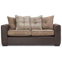 Valletri 3 Seater Fabric Sofa Scatter Back Brown