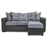 Valletri Fabric Corner Chaise Sofa Scatter Back Charcoal