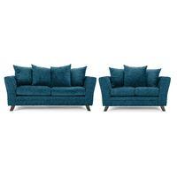 Valera Fabric 3 and 2 Seater Sofa Suite Teal