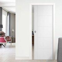 Vancouver White Primed Flush Fire Pocket Door, 30 Minute Fire Rated