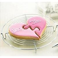 Valentine\'s Love Heart to Heart Jigsaw Shape Cookie Cutter, Stainless Steel