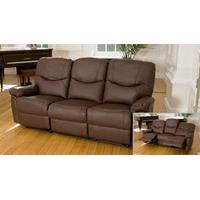 valencia 3 seat reclining sofa brown