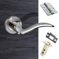 Valencia Mediterranean Fire Lever On Rose - Satin Nickel Handle Pack