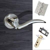 Valencia Mediterranean Lever On Rose - Satin Nickel Handle Pack