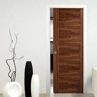 Vancouver Walnut 5P Flush Fire Pocket Door is 1/2 Hour Fire Rated and Pre-finished