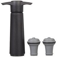 vacu vin wine saver pump with 2 x vacuum bottle stoppers black