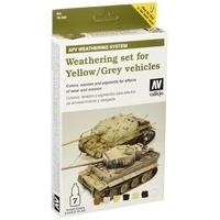Vallejo Model Color AFV Weathering Set for Yellow and Grey Vehicles