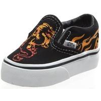 Vans Classic Slip On (Dragon Flame) Black/Red/True Yellow Toddler Shoe 55175