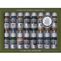 Vallejo Model Color WWII German Camouflage Acrylic Paint Set - Assorted Colours (Pack of 16)