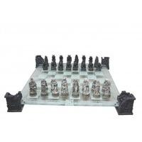 Vampire & Werewolf Glass Chess Set