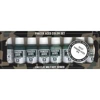 Vallejo Model Color Panzer Aces No.4 Acrylic Paint Set - Assorted Colours (Pack of 8)