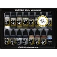 Vallejo Model Air Weathering Acrylic Paint Set for Air Brush - Assorted Colours (Pack of 16)