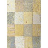 vanilla dream distressed yellow patchwork rug louis de poortere 60x90