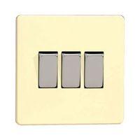 varilight 10a 2 way white chocolate triple light switch