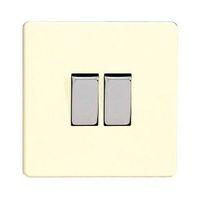 varilight 10a 2 way double white chocolate double light switch