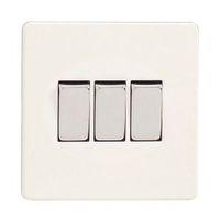varilight 10a 2 way ice white triple light switch