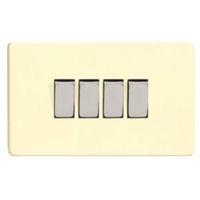 Varilight 10A 2-Way White Chocolate Quadruple Light Switch