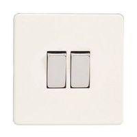 varilight 10a 2 way double ice white double light switch