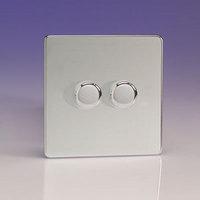 Varilight V-Pro Dimmer 2 Gang Polished Chrome