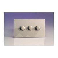 varilight v pro 3 gang dimmer brushed steel