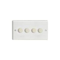 Varilight v-com 4 Gang 2 Way 180W LED Dimmer White - E59212