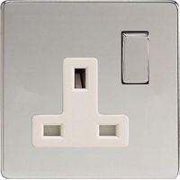 varilight screwless 1 gang 13a socket screwless chrome e58610