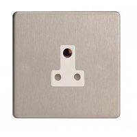 Varilight screwless 1 Gang 5A Socket Screwless Steel - E58262