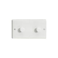 Varilight v-com 2 Gang 2 Way 300W LED Dimmer White - E59210