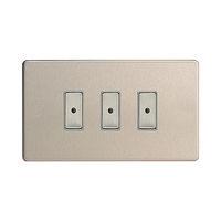 varilight v pro eclique2 3 gang master 100w led dimmer brushed steel e ...