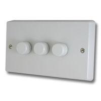 Varilight v-com 3 Gang 2 Way 180W LED Compatible Dimmer White - E59211