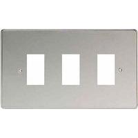 Varilight power grid 3 Gang Grid Plate Screwless Chrome - E58635