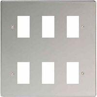 Varilight power grid 6 Gang Grid Plate Screwless Chrome - E58637